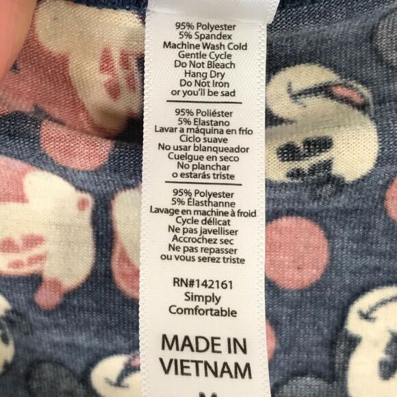 LuLaRoe High Low Tunic Blouse Top Disney Mickey Mouse Scoop Neck Blue Size M - Picture 7 of 7